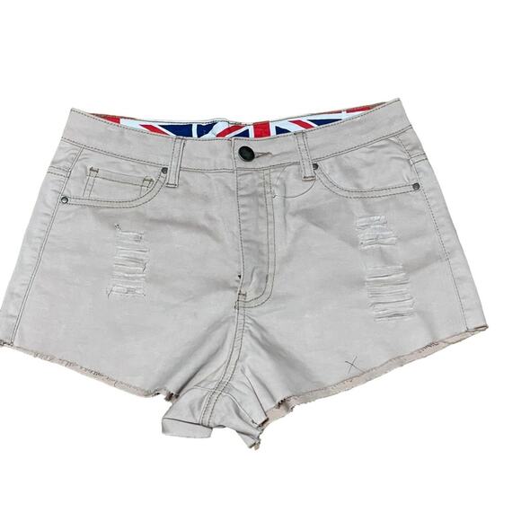 Union Jack Tan Cheeky Cutoff Shorts size 28 waist - Picture 3 of 9